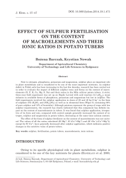 effect of sulphur fertilisation on the content of macroelements and
