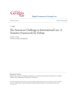 A Tentative Framework for Debate