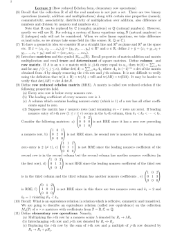 Lecture 2 (Row reduced Echelon form, elementary row operations