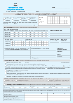 Savings / Current Account Opening form