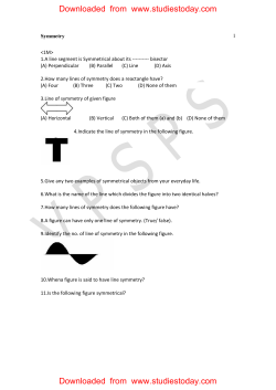 CBSE Class 6 Maths Symmetry Worksheets (6)