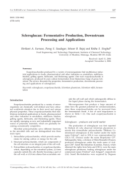 Scleroglucan: Fermentative Production, Downstream Processing