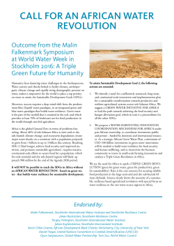 CALL FOR AN AFRICAN WATER REVOLUTION