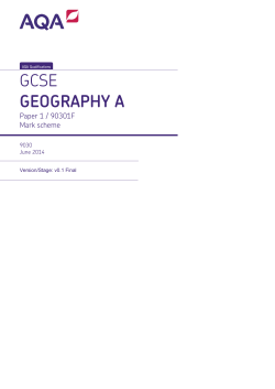 GCSE Geography A Mark scheme Unit 01 - Physical