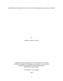 Adsorption of sodium polyacrylate in high solids loading slurries