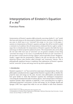 Interpretations of Einstein`s Equation E = mc2