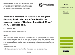 Interactive comment on &ldquo;Soil carbon and plant diversity distribution