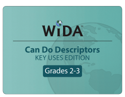 Can Do Descriptors, Key Uses Edition Grades 2-3