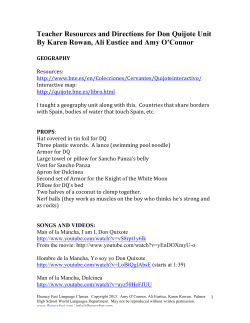 Teacher Resources and Directions for Don Quijote