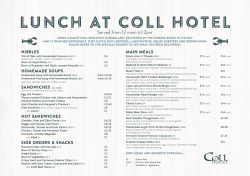 Served from 12 noon till 2pm