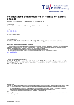 Polymerization of fluorocarbons in reactive ion etching plasmas