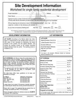 Site Development Information