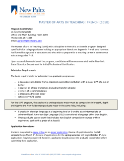 french - SUNY New Paltz