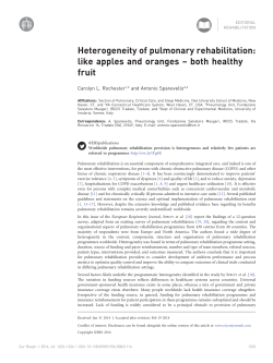 Heterogeneity of pulmonary rehabilitation: like apples and oranges
