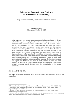 Information Asymmetry and Contracts in the Record Music Industry