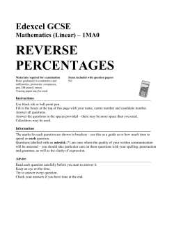 Reverse Percentages