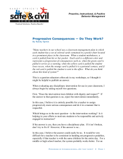Progressive Consequences &mdash; Do They Work?