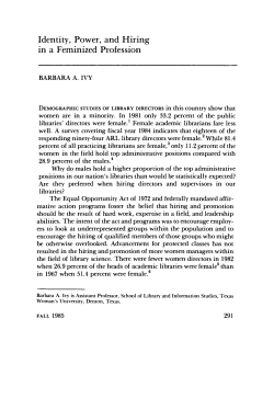 Identity, Power, and Hiring in a Feminized Profession