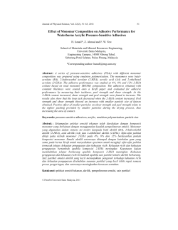 Effect of Monomer Composition on Adhesive Performance for