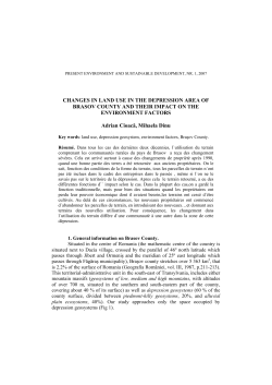 CHANGES IN LAND USE IN THE DEPRESSION AREA OF BRASOV