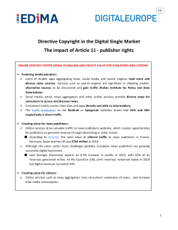 Directive Copyright in the Digital Single Market The