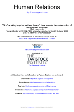 Human Relations - Warwick Business School