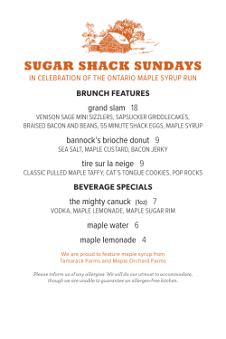 Bannock - Sugar Shack Sundays Menu.indd