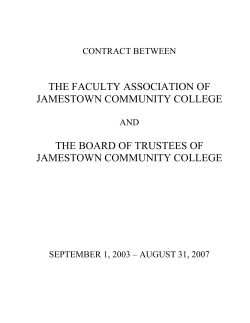THE FACULTY ASSOCIATION OF JAMESTOWN COMMUNITY