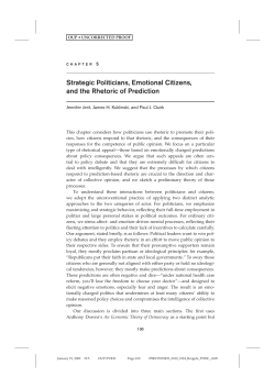 Strategic Politicians, Emotional Citizens, and the Rhetoric of Prediction