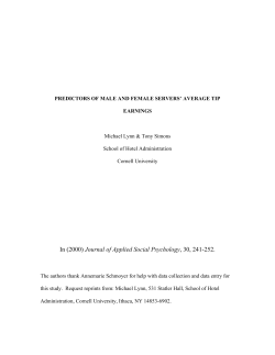 predictors of male and female servers` average tip earnings