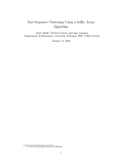 Fast Sequence Clustering Using a Suffix Array Algorithm Ketil Malde