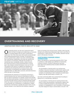 overtraining and recovery