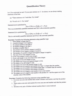 Quantification Theory