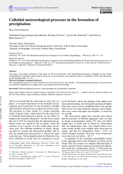 Colloidal meteorological processes in the formation of precipitation