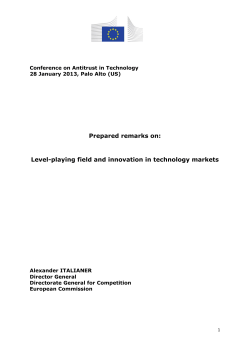Level-playing field and innovation in technology markets