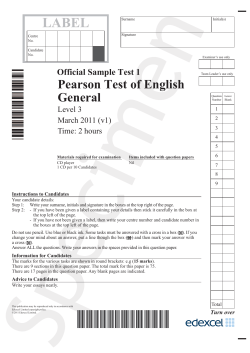 Pearson Test of English General
