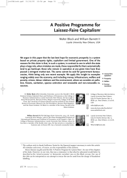 A Positive Programme for Laissez-Faire Capitalism