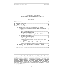 A Cost-Benefit Analysis of Sugary Drink Regulation in New York City