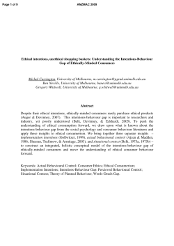 understanding the intentions-behaviour gap of ethically