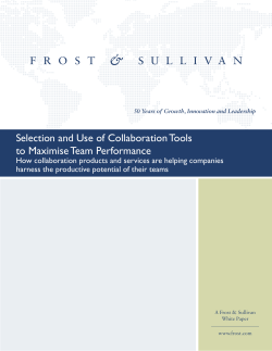 Selection and Use of Collaboration Tools to Maximise Team