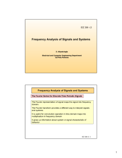 Frequency Analysis of Signals and Systems