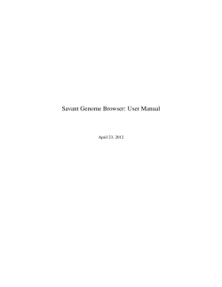 Savant Genome Browser: User Manual