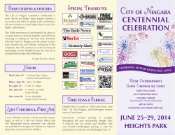 Centennial Brochure - Niagara, City of Niagara Home