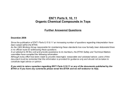 EN71 Parts 9, 10, 11 Organic Chemical Compounds in Toys