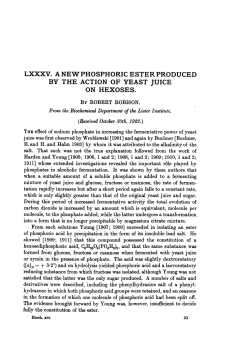 lxxxv. a new phosphoric ester produced by the action of yeast juice