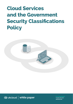 Cloud Services and the Government Security Classifications Policy