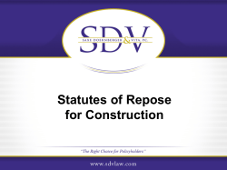 Statutes of Repose for Construction