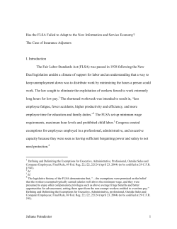 Juliana Poindexter 1 Has the FLSA Failed to Adapt to the New