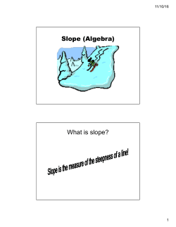Slope (Algebra) What is slope?