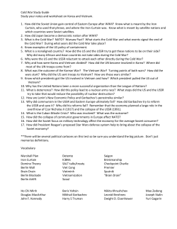 Cold War Study Guide Study your notes and worksheet on Korea